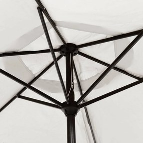 vidaXL Ομπρέλα Κήπου Κρεμαστή LED Λευκό Άμμου 3,5 μ.