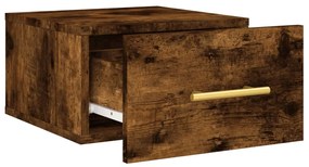 vidaXL Κομοδίνα Επιτοίχια 2 τεμ. Καπνιστή Δρυς 35x35x20 εκ.