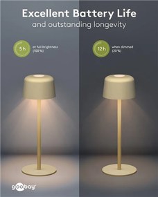 GOOBAY επιτραπέζιο φωτιστικό 77678, 3000K, dimmable, επαναφορτιζόμενο, μπεζ