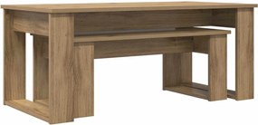 vidaXL Σετ Τραπεζιού Για Καφέ 2 pcs Artisan Oak Επεξεργασμένο ξύλο