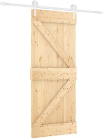 vidaXL Συρόμενη Πόρτα Φυσικό και Λευκό 85 x 210 cm
