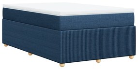 Κρεβάτι Boxspring με Στρώμα Μπλε 120x190 εκ. Υφασμάτινο - Μπλε