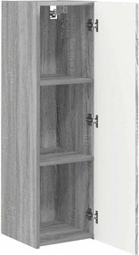 vidaXL Ντουλάπι Τηλεόρασης Τοίχου Επιτοίχιο 2 pcs Γκρίζο Σονομα