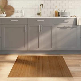 vidaXL Χαλί Ορθογώνιο Καφέ 100x100 εκ. από Μπαμπού