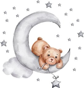 Παιδικά Αυτοκόλλητα Τοίχου Sipo Teddy Bear Moon SIP-WS63037