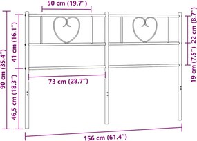 vidaXL Ανταλλακτικό κεφαλάρι Μαύρο 150 εκ. Μεταλλικό
