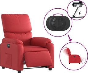 vidaXL Πολυθρόνα Ανακλινόμενη Ηλεκτρική Κόκκινη από Συνθετικό Δέρμα