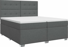 vidaXL Κρεβάτι box spring με στρώμα Σκούρο Γκρι 200 x 200 cm Ύφασμα
