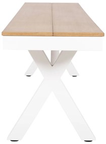 ΠΑΓΚΑΚΙ ΑΛΟΥΜΙΝΙΟΥ TAWNEE HM6040.02 ΛΕΥΚΟ-POLYWOOD ΚΑΘΙΣΜΑ ΦΥΣΙΚΟ 220x36x44,5Υεκ. (1 Τεμμάχια)