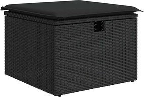 vidaXL Σετ Καναπέ με μαξιλάρι 4 pcs Μαύρο συνθετικό ρατάν