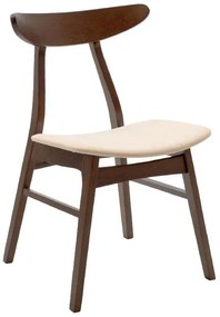 Tραπεζαρία Benson - Orlean σετ 7τμχ καρυδί - ύφασμα μπεζ 150x90x75εκ 150x90x75 εκ.