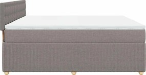 vidaXL Κρεβάτι Boxspring με Στρώμα Taupe 180x200 εκ. Υφασμάτινο