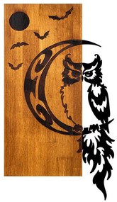 Διακοσμητικό Τοίχου Owl 899SKL2682 36x3x66cm Walnut-Black Wallity Μέταλλο,Ξύλο
