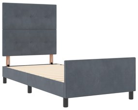 vidaXL Κρεβάτι Σκελετός Σκούρο Γκρι 80x200 εκ. Βελούδο