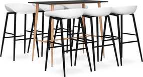 vidaXL Σετ Επίπλων Μπαρ 7 Τεμαχίων Μαύρο / Λευκό