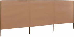 vidaXL Προστατευτικό Αέρα με 3 Πάνελ Taupe 400 x 80 εκ. Υφασμάτινο
