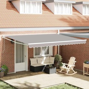 vidaXL Αυτόματη Ανακλινόμενη Τέντα Γκρι 450 x 300 cm
