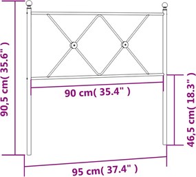 vidaXL Ανταλλακτικό κεφαλάρι Λευκό 90 εκ. Μεταλλικό