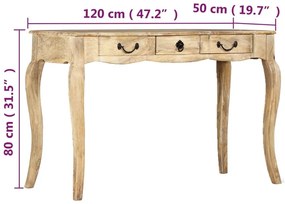 Κονσόλα Τραπέζι 120 x 50 x 80 εκ. από Μασίφ Ξύλο Μάνγκο - Καφέ