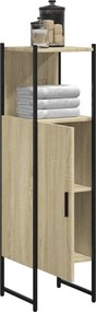 vidaXL Ντουλάπι Μπάνιου Sonoma Δρυς 33x33x120,5 εκ. Επεξεργασμένο Ξύλο