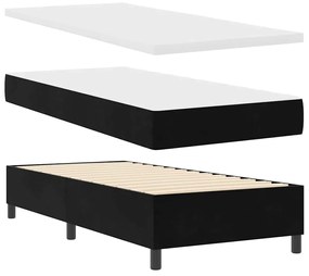 vidaXL Κρεβάτι με ελατήρια με στρώμα Μαύρο 80 x 200 cm Βελούδο