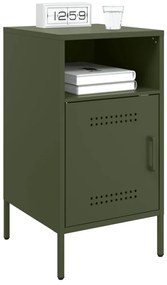 vidaXL Κομοδίνα 2 τεμ. Πράσινο Λαδί 36x39x68 εκ. από Χάλυβα