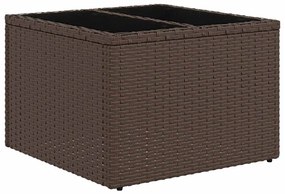 vidaXL Σετ Καναπέ Κήπου 10 pcs Καφέ και Λευκό συνθετικό ρατάν