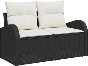 vidaXL Σετ Καναπέ Κήπου με μαξιλάρι 6 pcs Μαύρο Πολυ ράταν