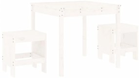 vidaXL Σετ Επίπλων Bistro 3 Τεμαχίων Λευκό από Μασίφ Ξύλο Πεύκου