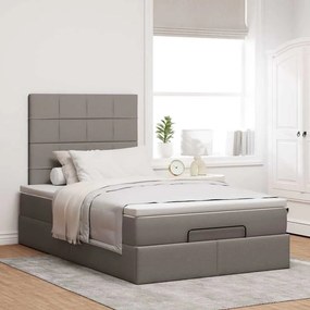 vidaXL Οθωμανικό κρεβάτι με στρώμα Taupe 120x190 cm Ύφασμα