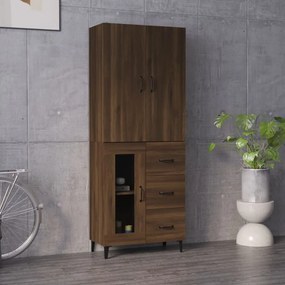 vidaXL Ντουλάπι Καφέ Δρυς 69,5 x 34 x 180 εκ. από Επεξεργασμένο Ξύλο