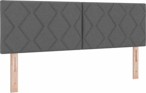 vidaXL Κρεβάτι box spring με στρώμα Σκούρο Γκρι 140 x 200 cm Ύφασμα