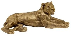 Διακοσμητικό Δαπέδου Λιοντάρι Χρυσό 81εκ. 81x38x30εκ - Ασημί