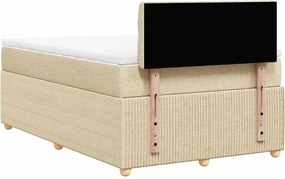 vidaXL Κρεβάτι Boxspring με Στρώμα Κρεμ 120x200 εκ. Υφασμάτινο