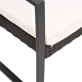 vidaXL Σετ Τραπεζαρίας Κήπου 5 τεμ. Καφέ Ρατάν Πολυπρ/λενίου &amp; Μαξιλ.