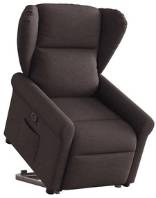 vidaXL Πολυθρόνα Ανακλινόμενη με Ανύψωση Σκούρο Καφέ Υφασμάτινη