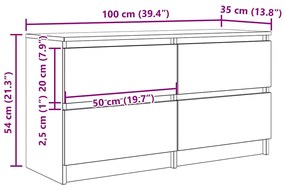 Έπιπλο Τηλεόρασης Γκρι Sonoma 100x35x54 εκ. από Επεξεργ. Ξύλο 861801