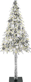 vidaXL Χριστουγεννιάτικο Δέντρο με 300 LED Λευκό 180 cm ΠΕ και Ατσάλι