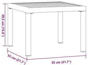 vidaXL Τραπέζι Σαλονιού Κήπου Μαύρο 55x55x39,5 εκ. Ατσάλι Ηλεκτ. Βαφή