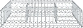 vidaXL Ανασηκωμένο κρεβάτι gabion Ασημί