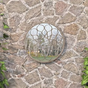Καθρέφτης Κήπου για Εξ. Χώρους Λευκό της Άμμου 60x3 εκ. Σίδερο - Κρεμ