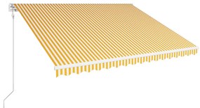 Τέντα Συρόμενη Αυτόματη Κίτρινο / Λευκό 400 x 300 εκ. - Κίτρινο