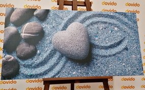Εικόνα καρδιά από πέτρα σε αμμώδες φόντο - 120x60
