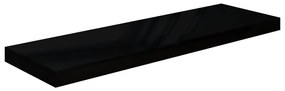 Ράφια Τοίχου Γυαλιστερά Μαύρα 4 Τεμάχια 80x23,5x3,8 εκ. MDF - Μαύρο