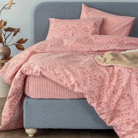 Φανελένια Σεντόνια Υπέρδιπλα (Σετ) Palamaiki Flannel FB0233 Ροζ ΧΩΡΙΣ ΛΑΣΤΙΧΟ 240x265
