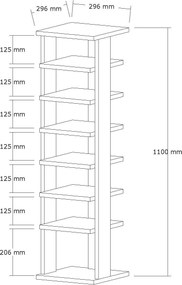Παπουτσοθήκη Λευκό BRAFLO 29.6x29.6x110