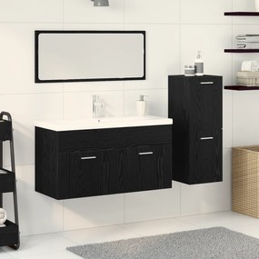 vidaXL Σετ Επίπλων Τουαλέτας 4 Τεμαχίων Μαύρη Δρυς Επεξεργασμένο Ξύλο