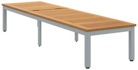 vidaXL Ξαπλώστρα Γκρι 200x55x35 εκ Μονοκόμματο Ξύλο Ακακίας