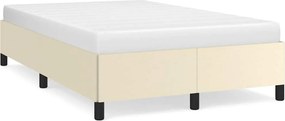 vidaXL Πλαίσιο Κρεβατιού χωρίς στρώμα Κρεμ 120x190 εκ.Συνθ. Δέρμα