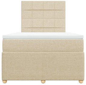 vidaXL Κρεβάτι Boxspring με Στρώμα Κρεμ 120x200 εκ. Υφασμάτινο